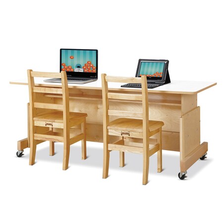 Jonti-Craft Apollo Double Computer Desk, White Top 3357JC